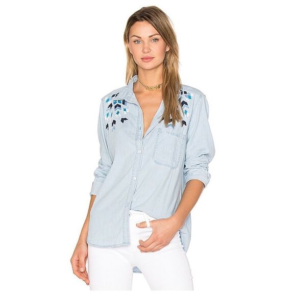 Rails Brett Geo Embroidery Button Up S - Picture 1 of 11